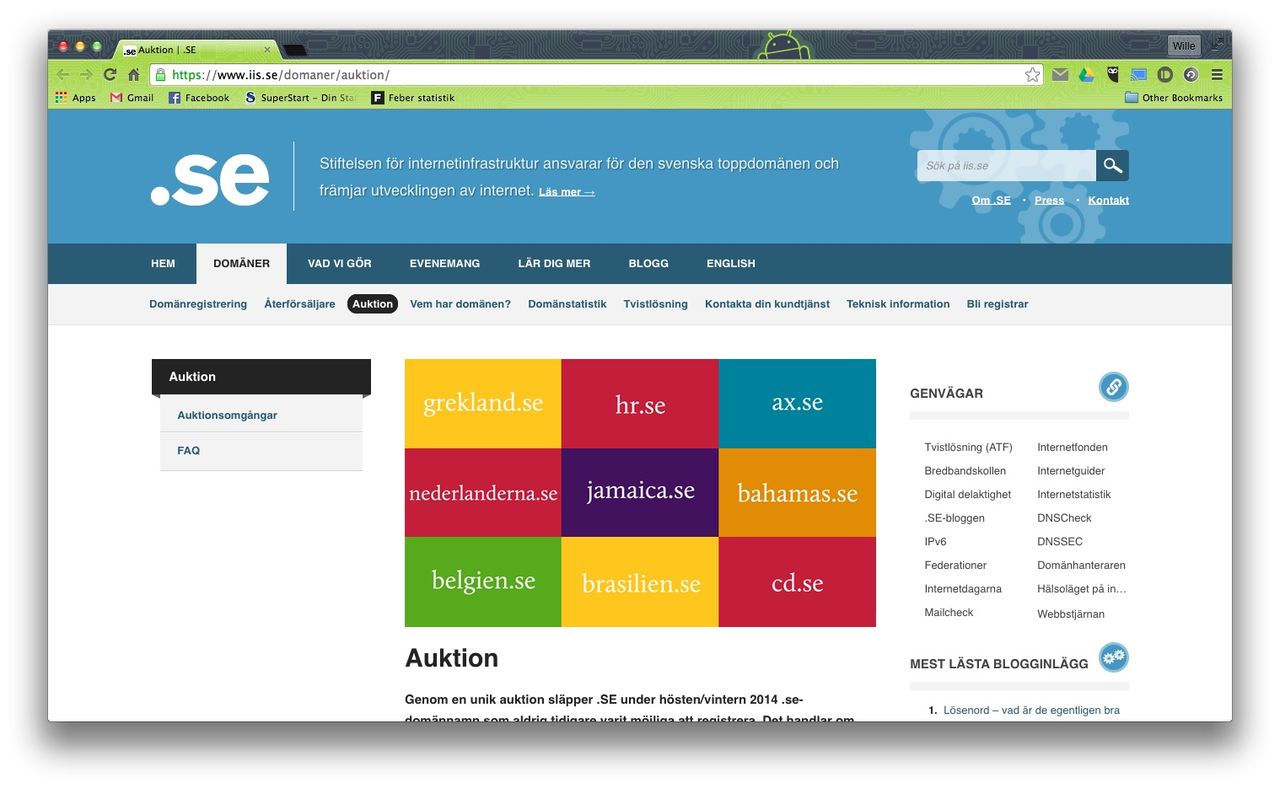 .SE:s domännamnsauktion drog in 11 miljoner kronor