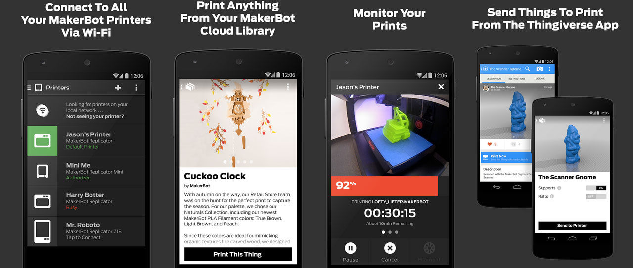 Styr dina 3D-utskrifter med MakerBots androidapp