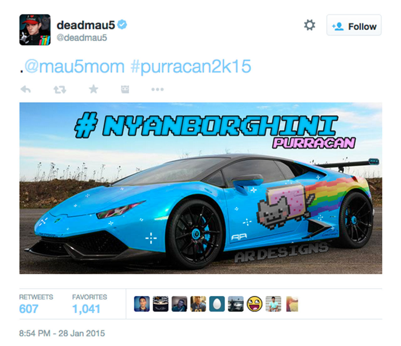 Deadmau5 skaffar sig en ny Nyan Cat-kärra. Från Purrari till Purracan. |  Feber / Bil