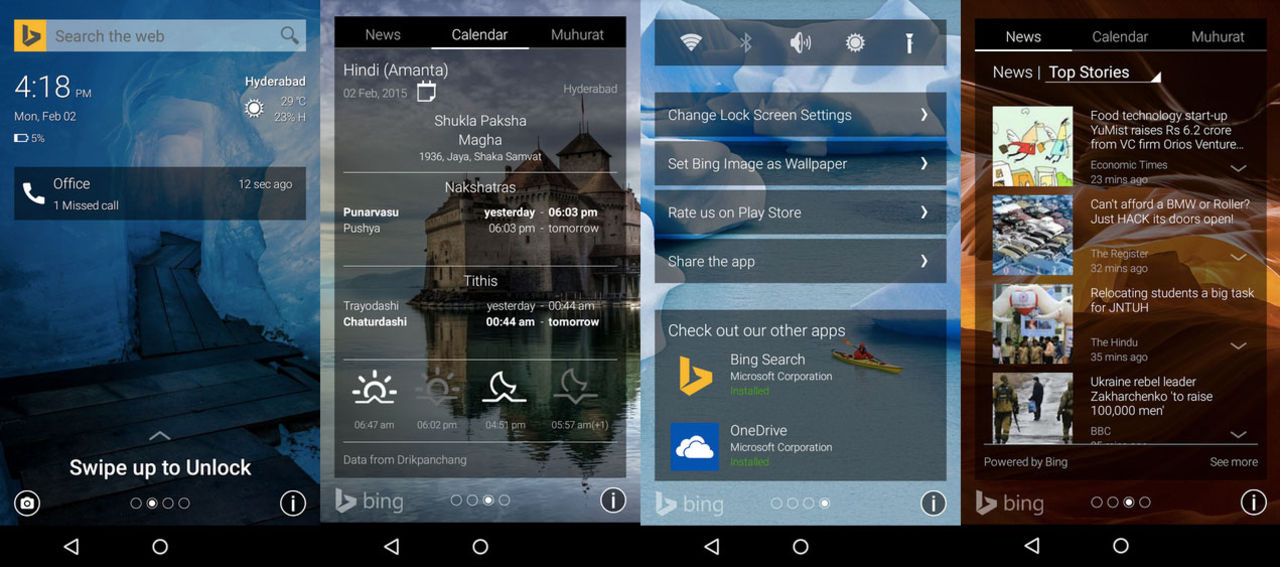 Fixa Bing som låsskärm på Android