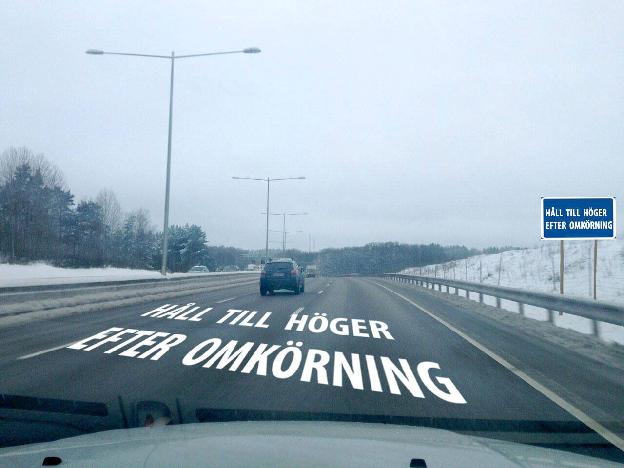 Håll till höger på motorvägen!