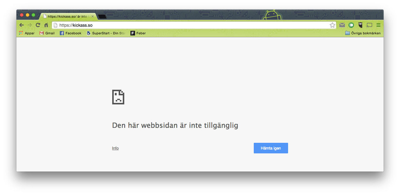 KickassTorrents borta från nätet