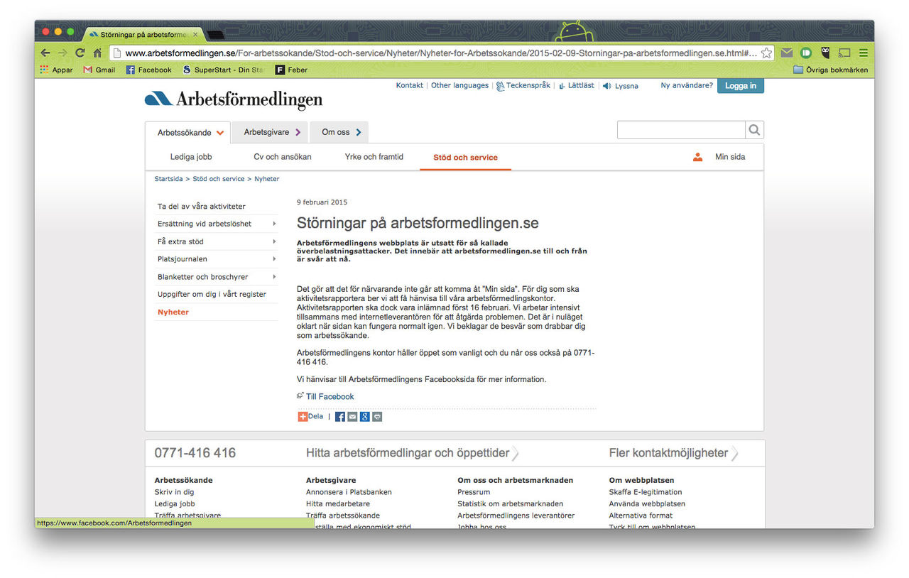 Arbetsförmedlingen DDoS:ad