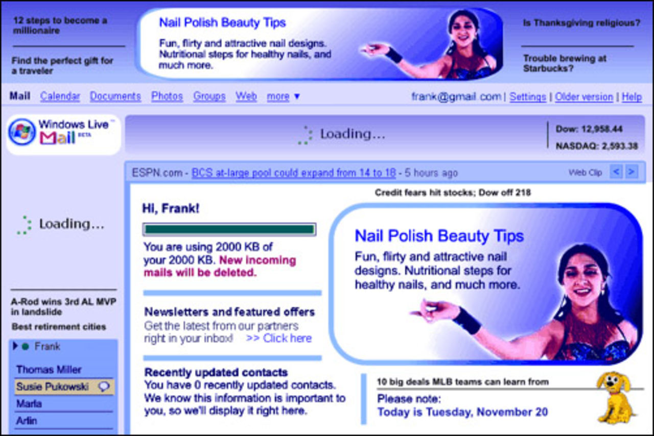 Om Microsoft designat Gmail