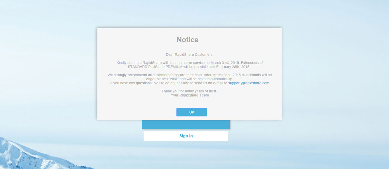 Fildelningssajten Rapidshare stängs ner