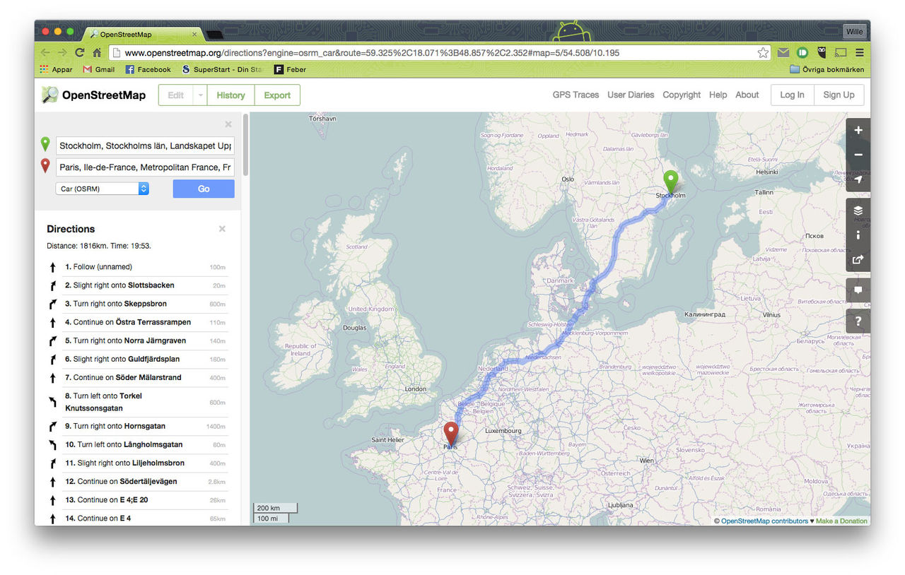 Nu kan man få väghänvisning i OpenStreetMap