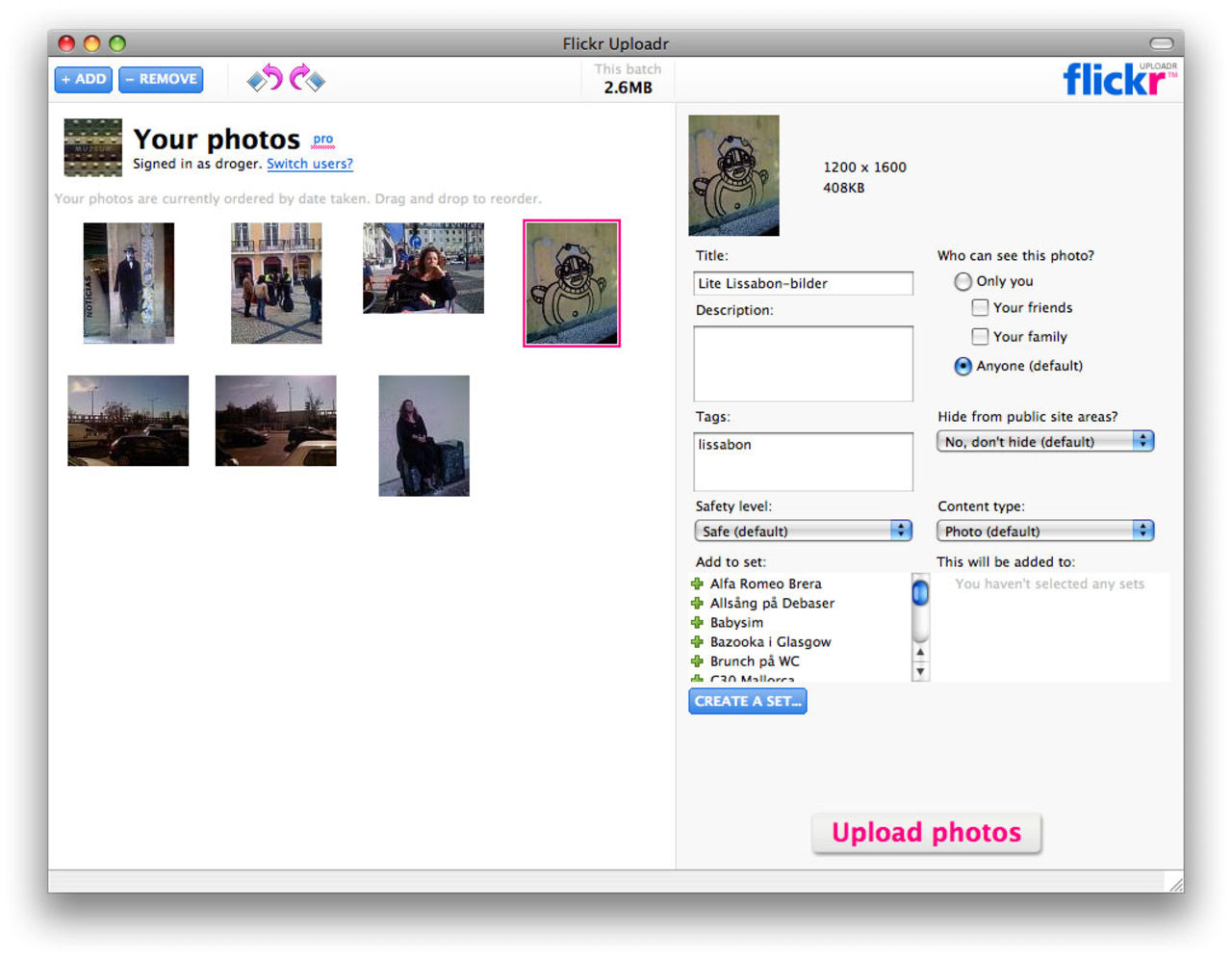 Flickr Uploadr ny version