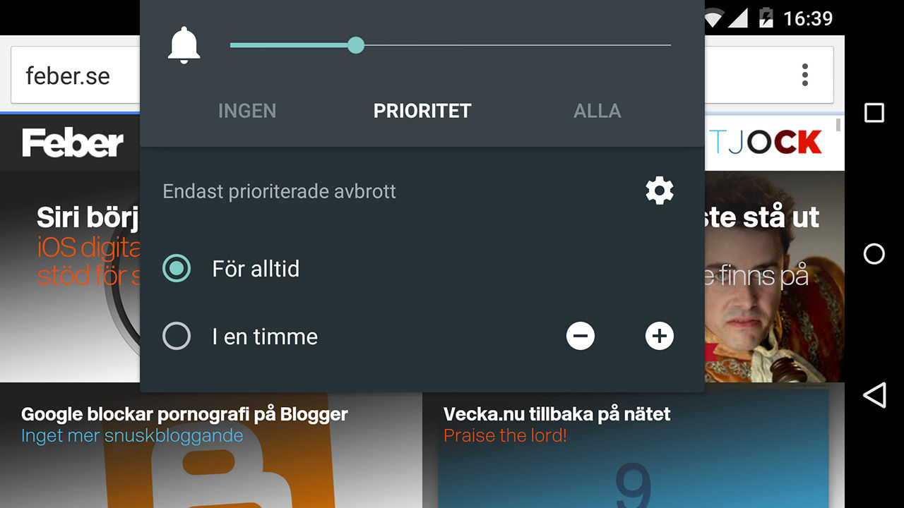 Fler tidsalternativ i Android 5.1