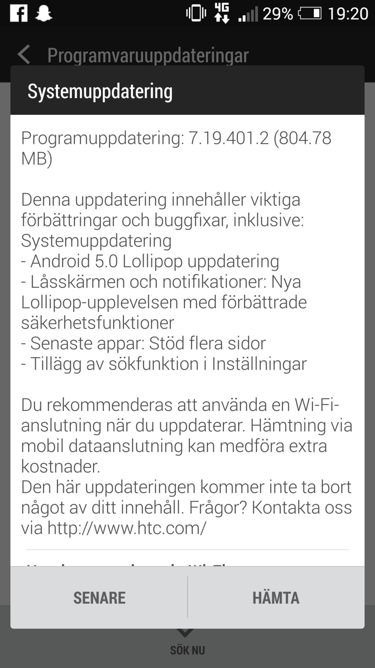 Nu kommer Lollipop till HTC One M7