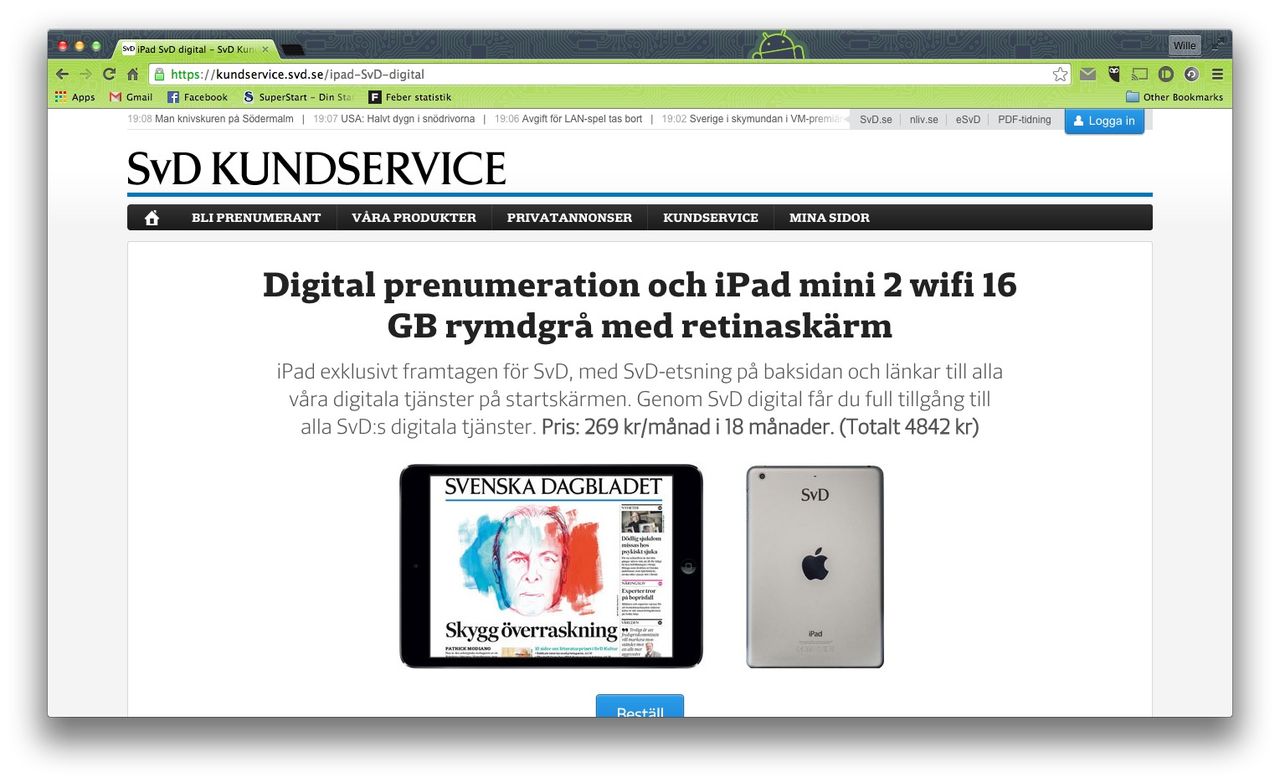 SvD erbjuder specialdesignad iPad Mini 2