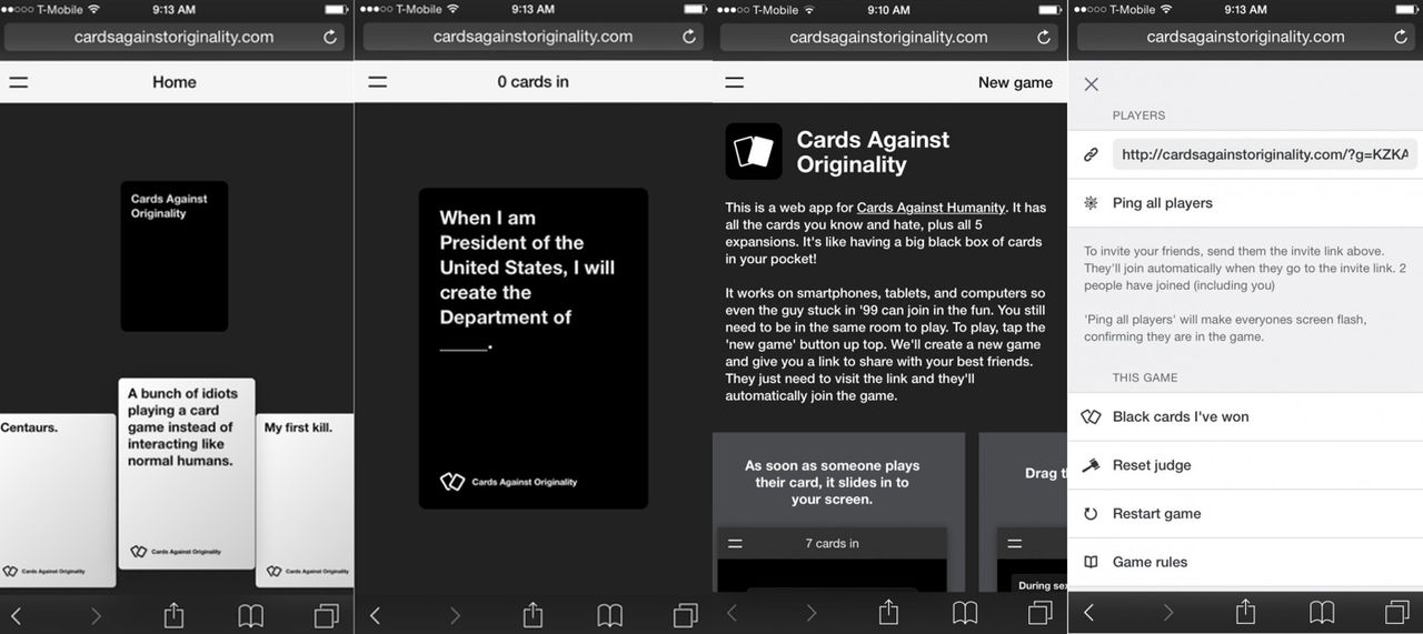 Spela Cards Against Originality