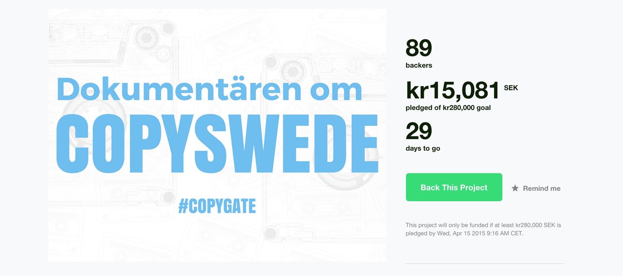 Kickstarter-kampanj för dokumentär om Copyswede
