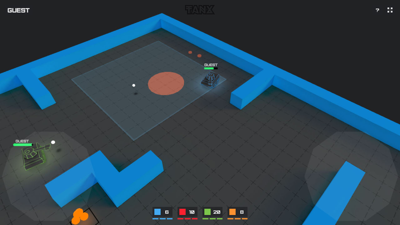 Tanx är ett spel utvecklat med Webgl och node.js