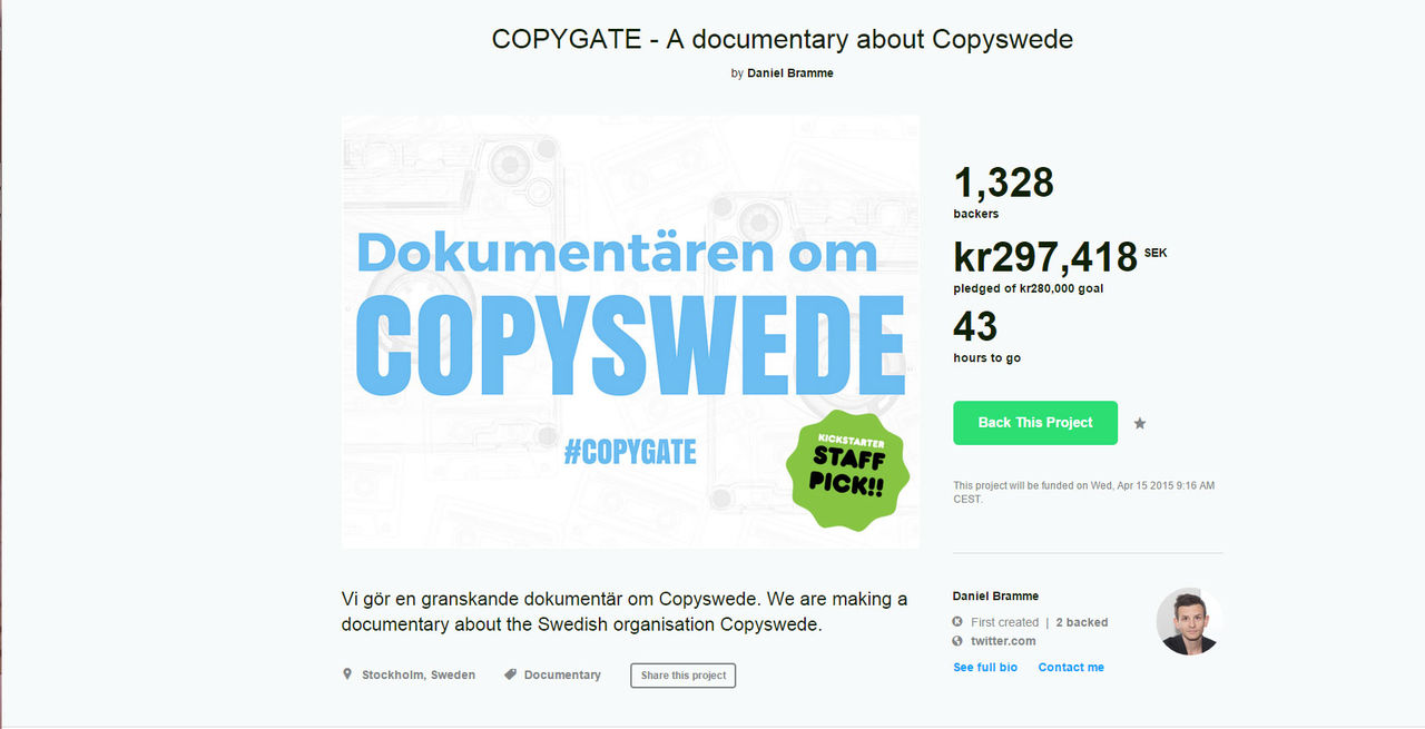 Dokumentären om Copyswede blir verklighet