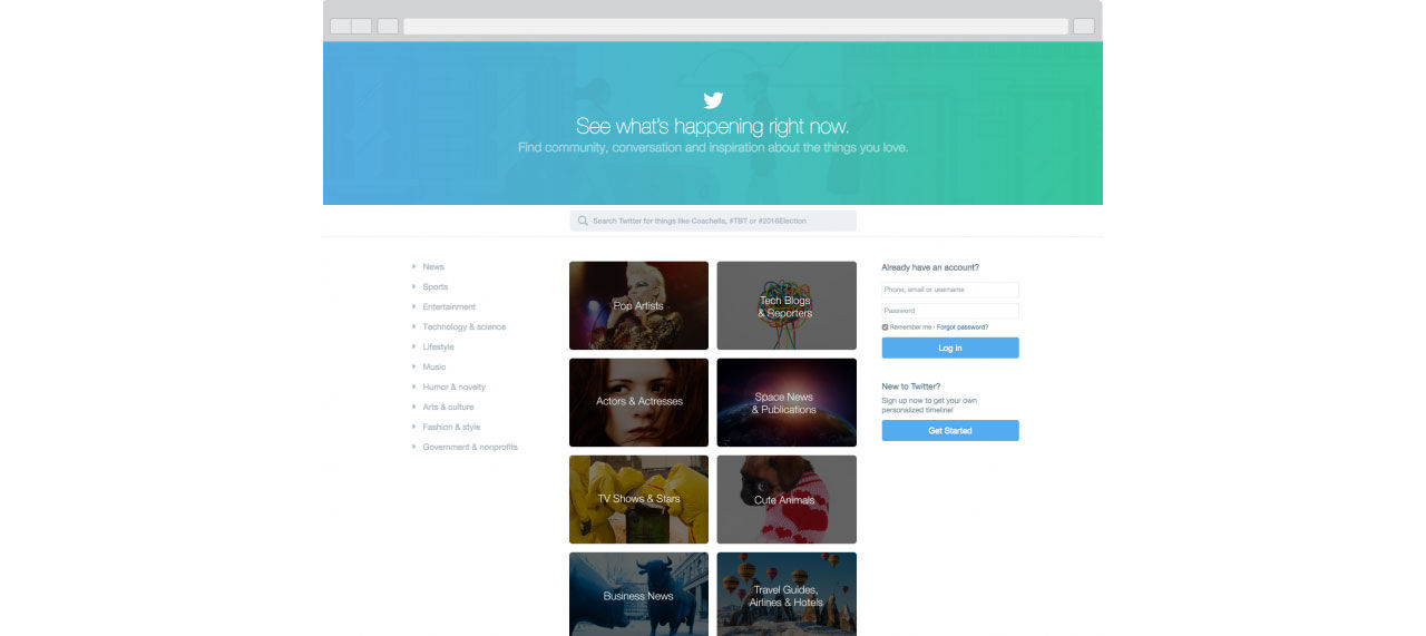 Ny design på Twitter.com