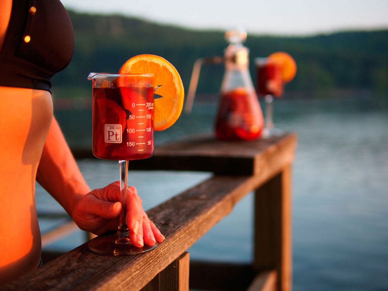 Vinglas med laboratoriekänsla