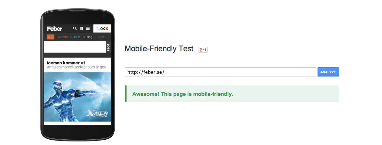 Nu rankar Google mobilvänliga sajter högre i sin sökmotor