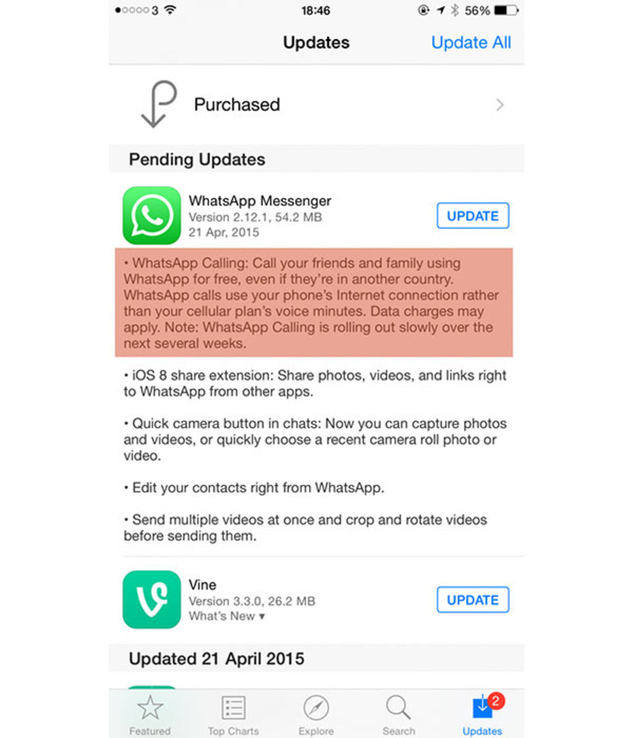 WhatsApp får stöd för röstsamtal på iOS
