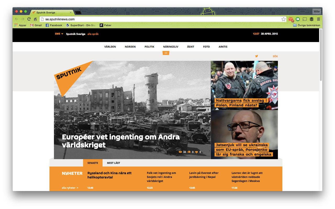 Ryssland startar svensk propagandasajt