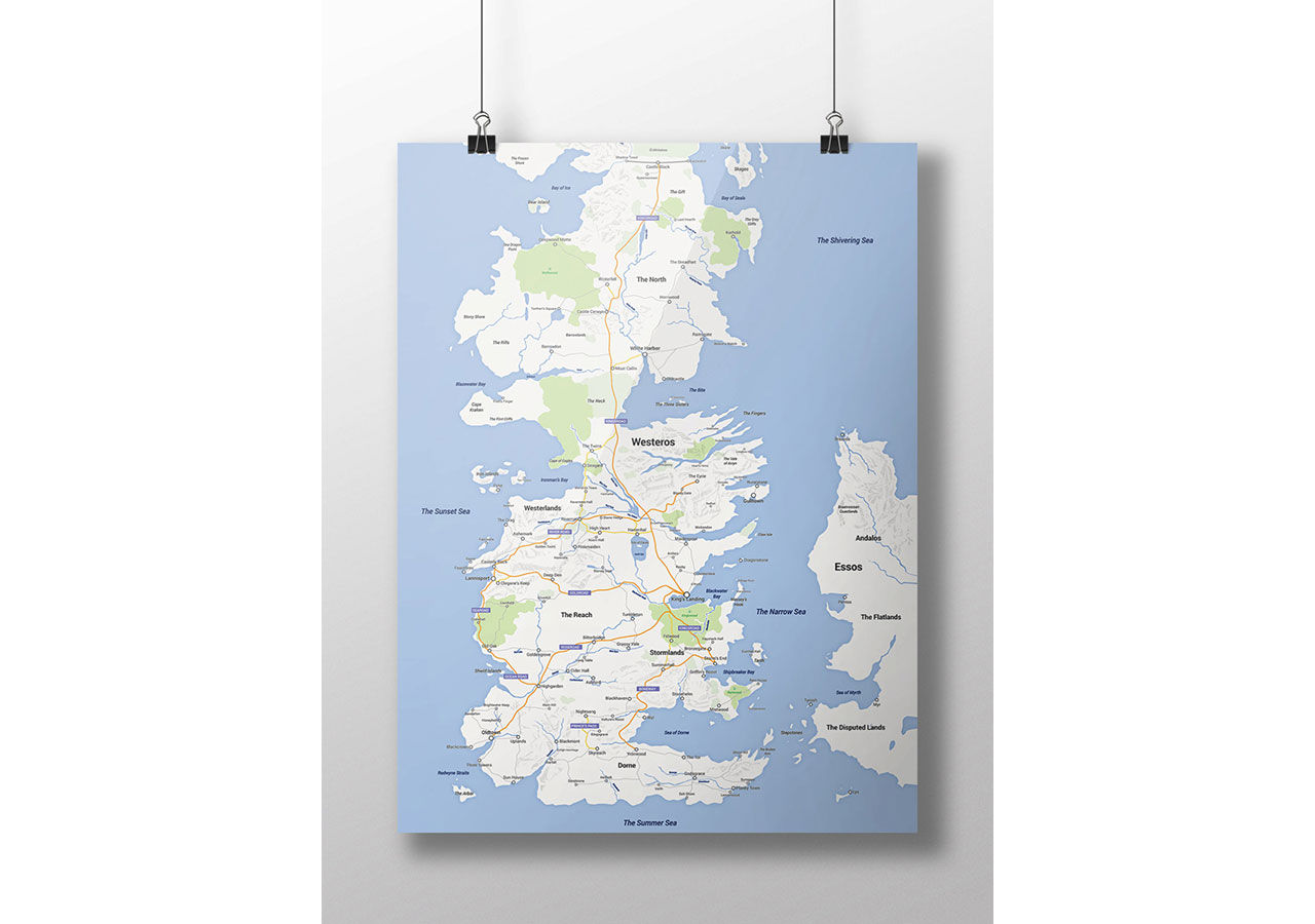 Sätt Westeros Google Maps-style på väggen
