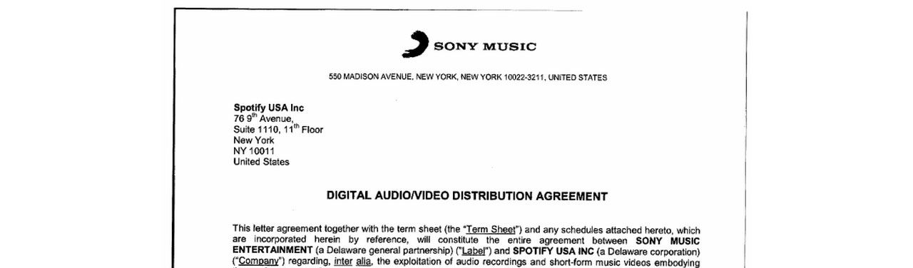 Så här såg Sony och Spotifys deal ut
