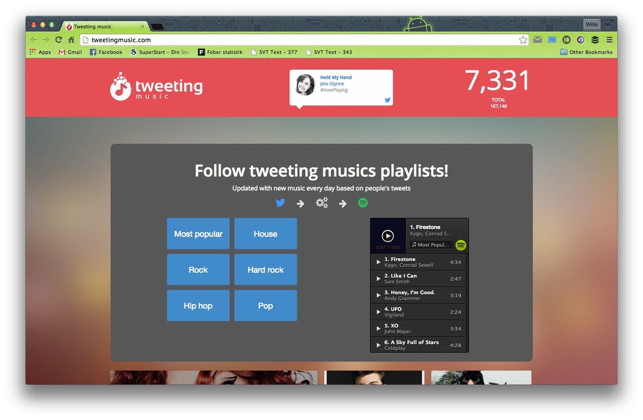 TweetingMusic gör låtlistor till Spotify baserade på tweets