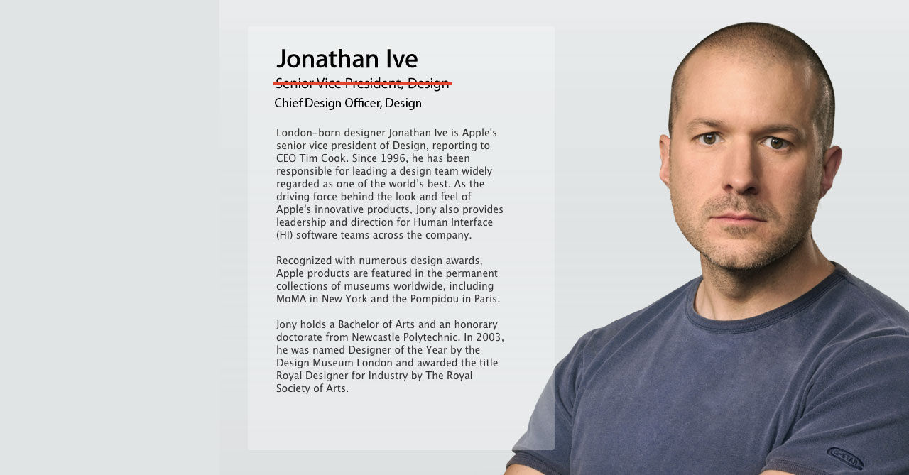 Jonathan Ive blir Chief Design Officer på Apple