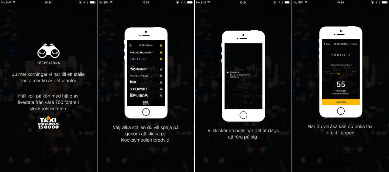 Taxi Stockholm lanserar appen Köspejarna