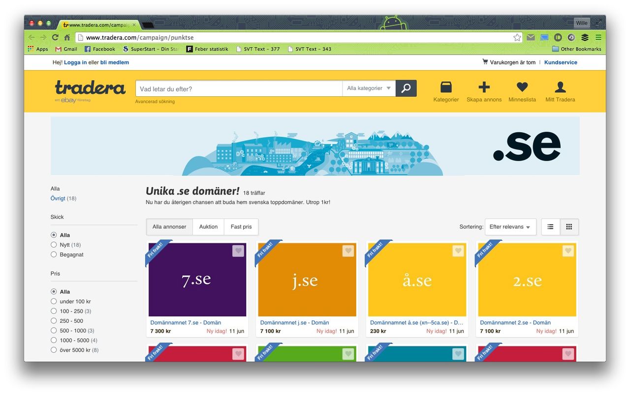 .SE auktionerar ut riktigt korta domännamn
