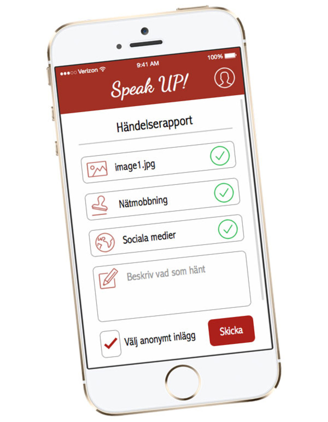 Speak UP! är en app mot mobbning