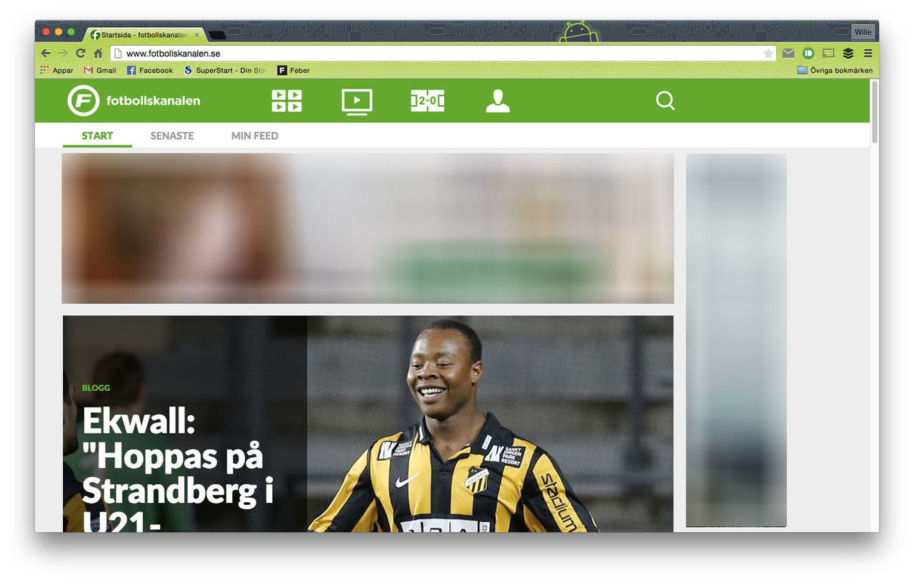 Ny design på Fotbollskanalen.se