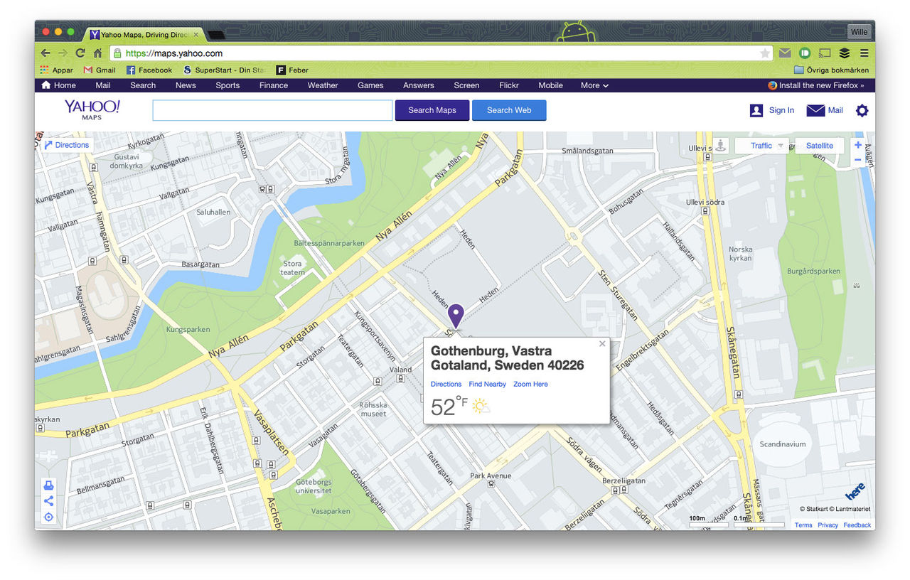 Карта yahoo maps