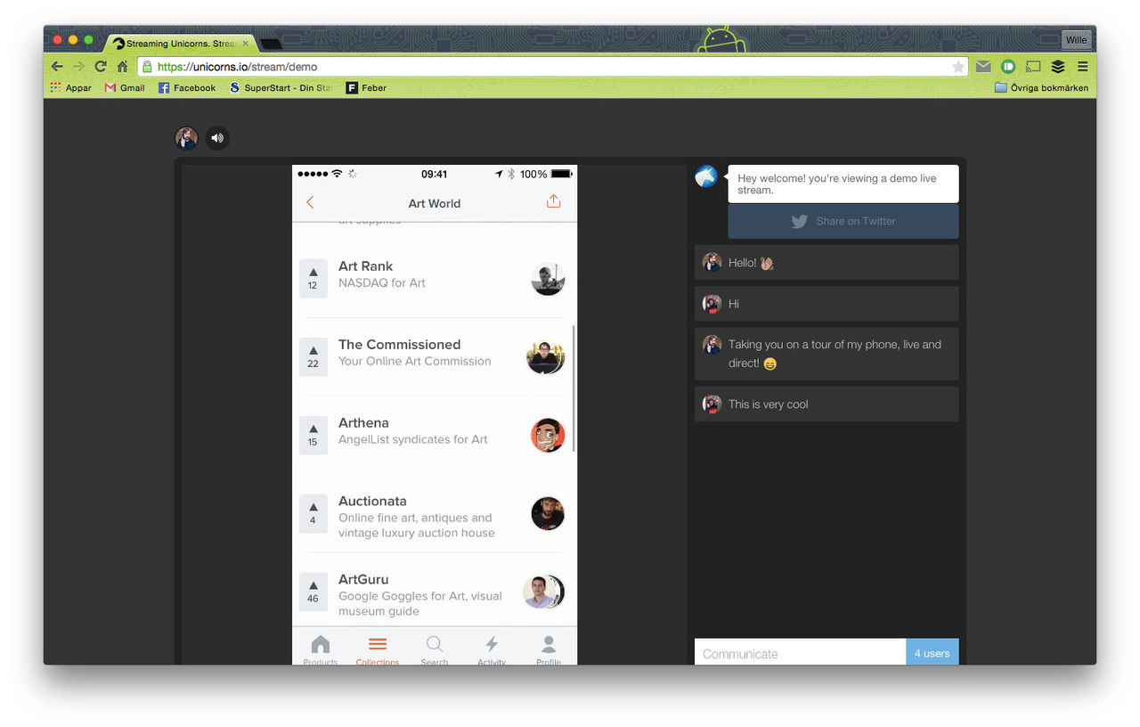 Streama din iPhoneskärm med Unicorns