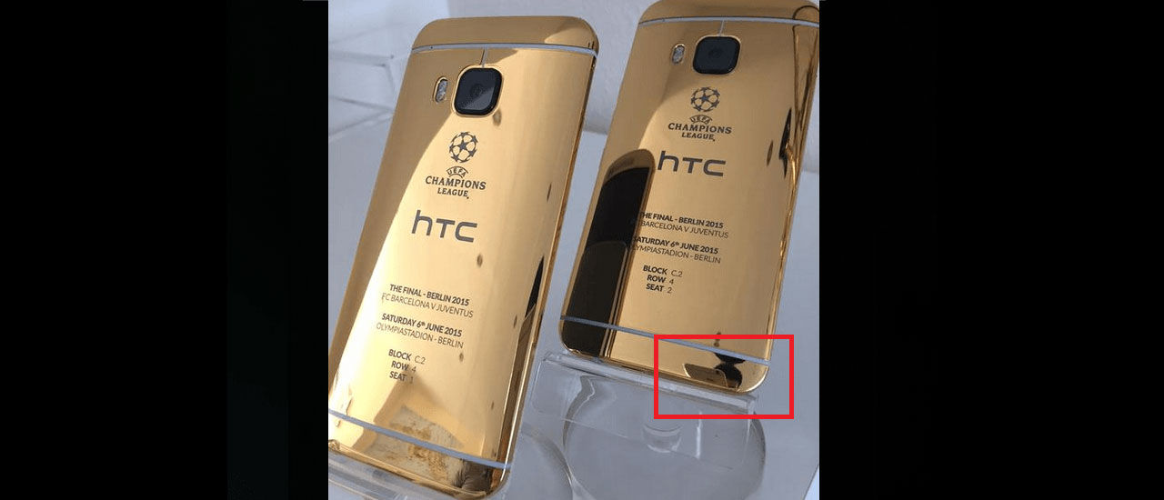 HTC fotar Champions League-version av HTC One M9 med en iPhone