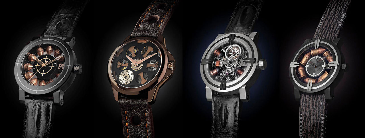 Klockor med riktiga pistolkulor i