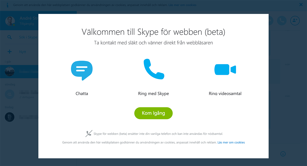 Webbversionen av Skype betatestas nu