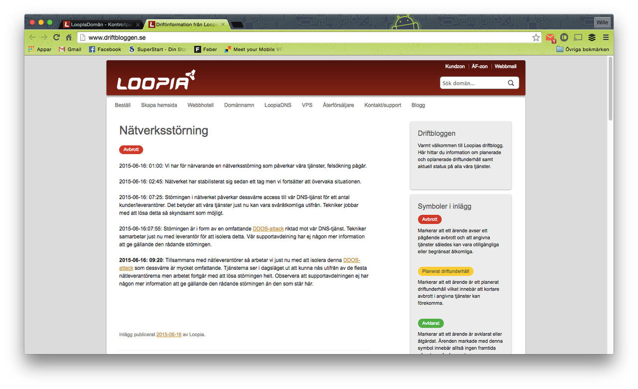 Loopia utsatt för massiv DDoS-attack