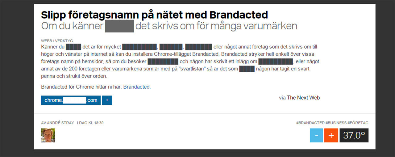 Slipp företagsnamn på nätet med Brandacted