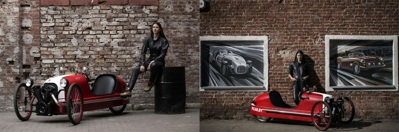 Morgan 3 Wheeler med trampor och kedja