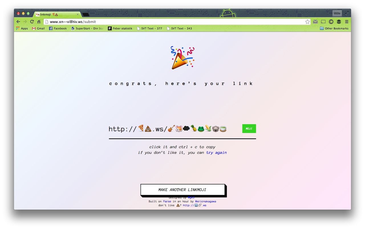 Tjänst gör om textlänkar till emojilänkar
