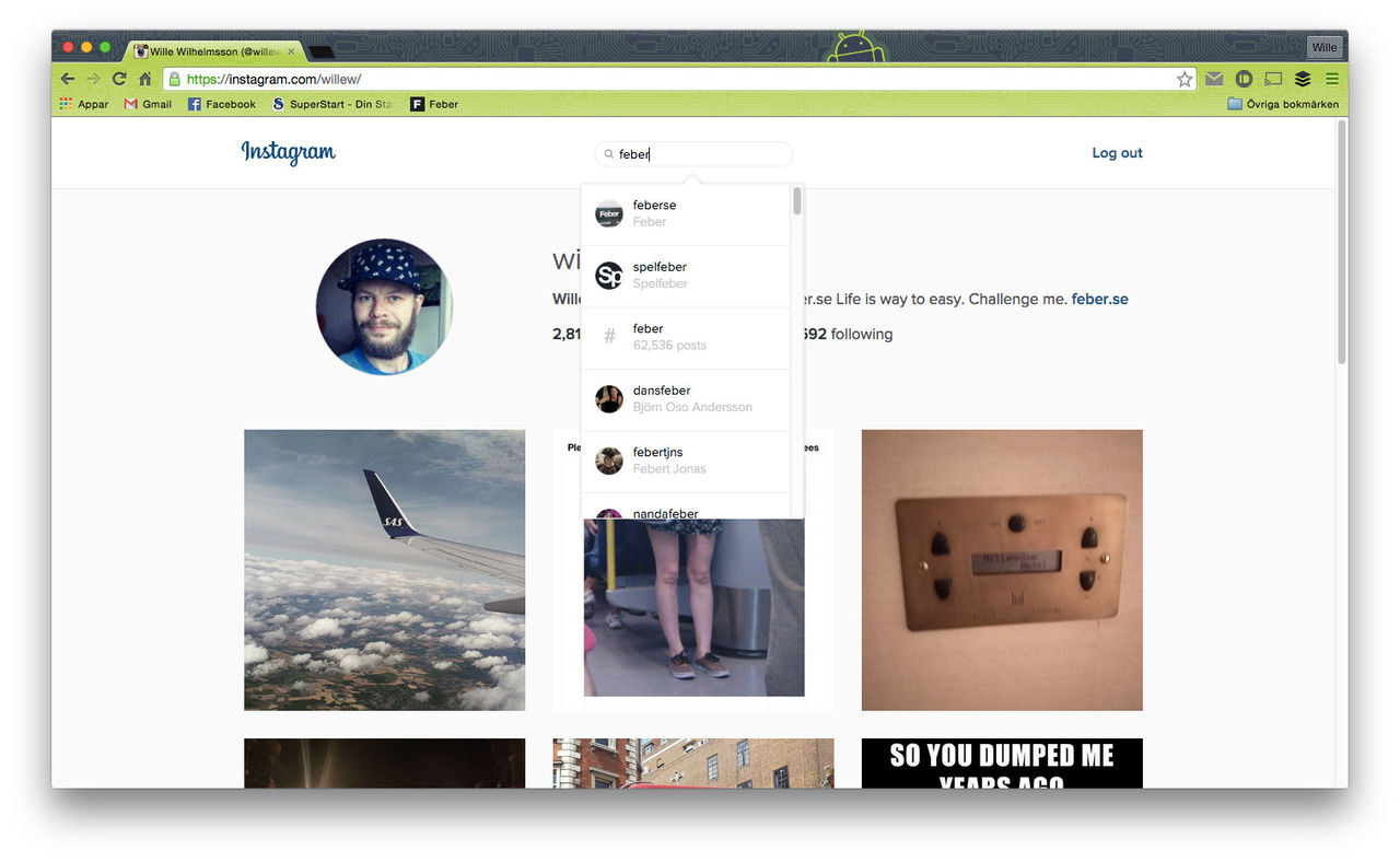 Instagram får webbsök