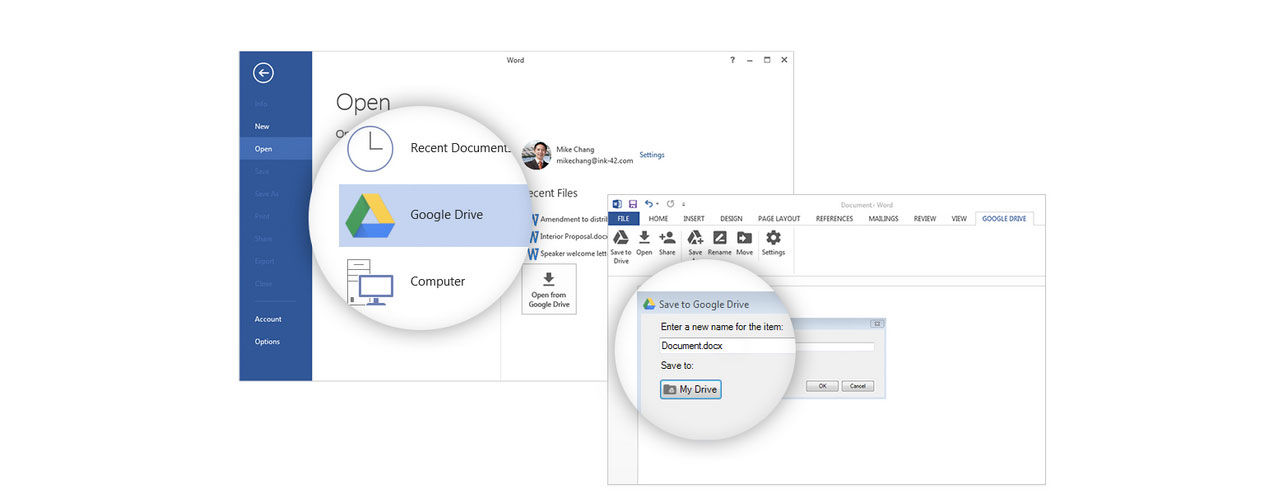 Google Drive-plugin till Microsoft Office