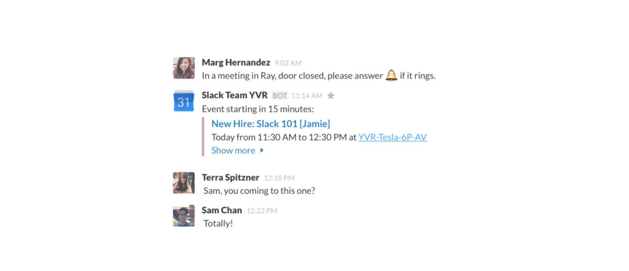 Slack får stöd för Google Calendar