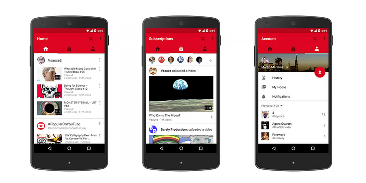 Youtube-appen uppdaterad med nytt gränssnitt