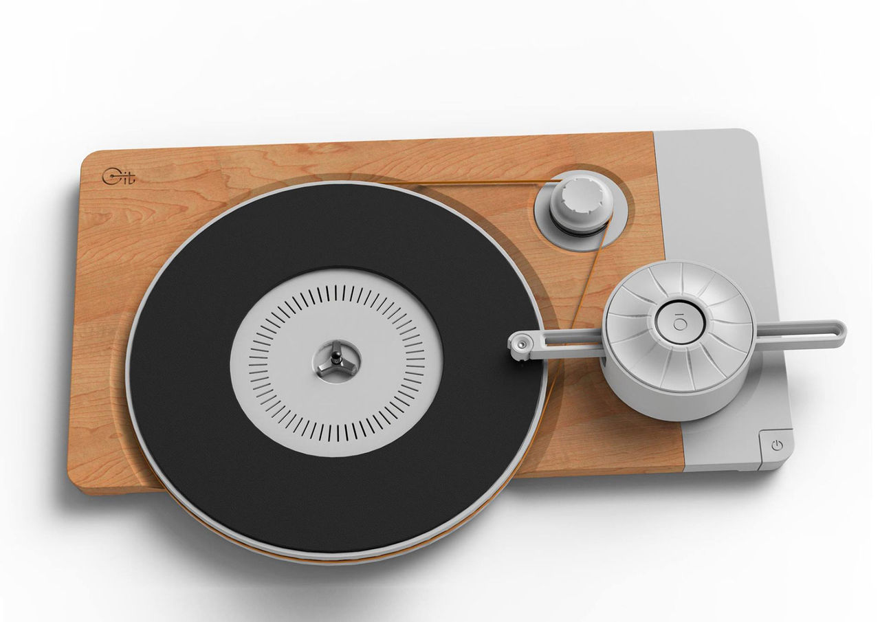 En modernt minimalistisk skivspelare