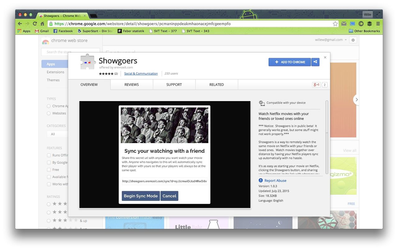 Synka ditt Netflix-tittande med pluginen Showgoers