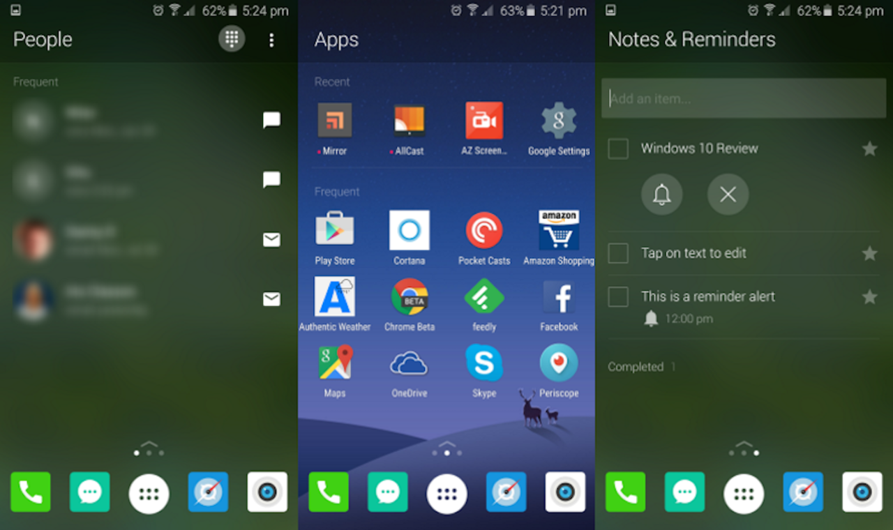 Microsoft jobbar på en Android-launcher