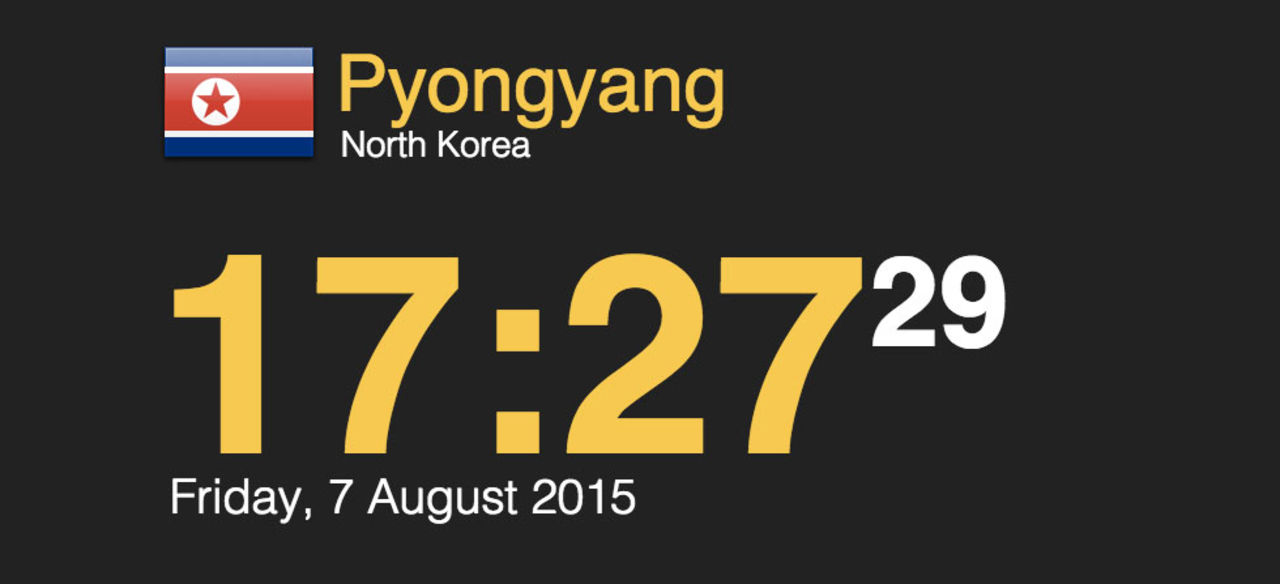 Nordkorea byter tidszon