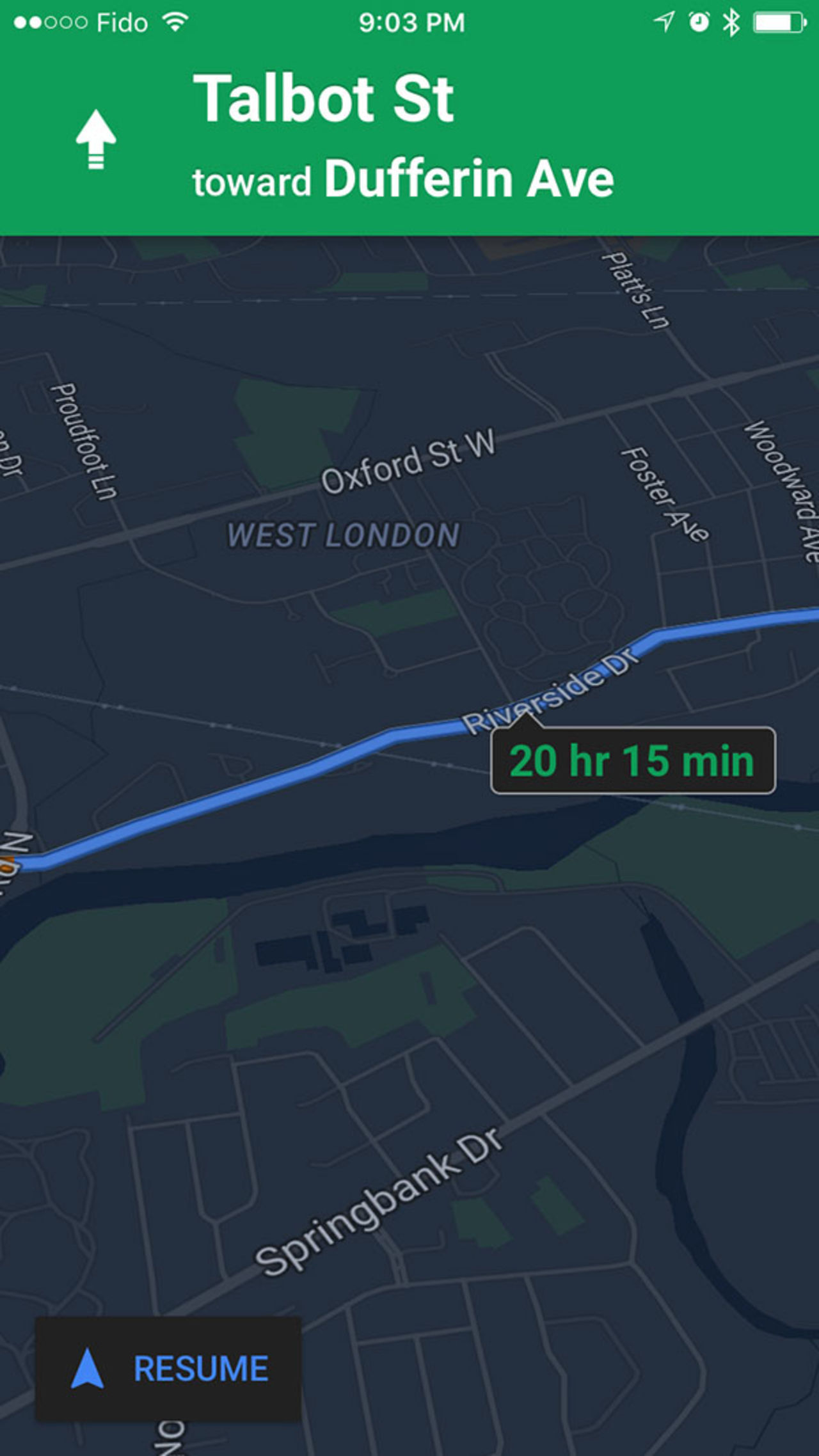 Google Maps nattläge kommer till iOS