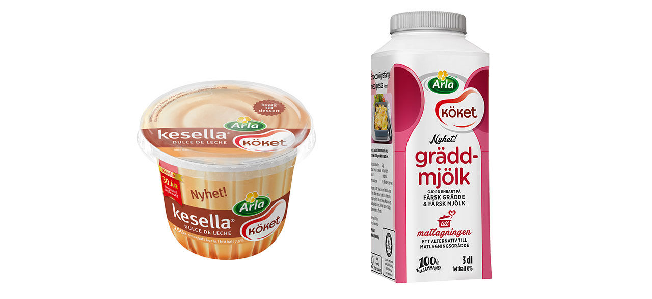 Gräddmjölk och Kesella dulce de leche